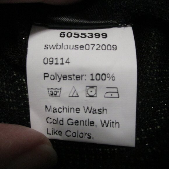 Shein top sheer black over shirt with silver threads & buttons like new size 1x - Picture 3 of 7